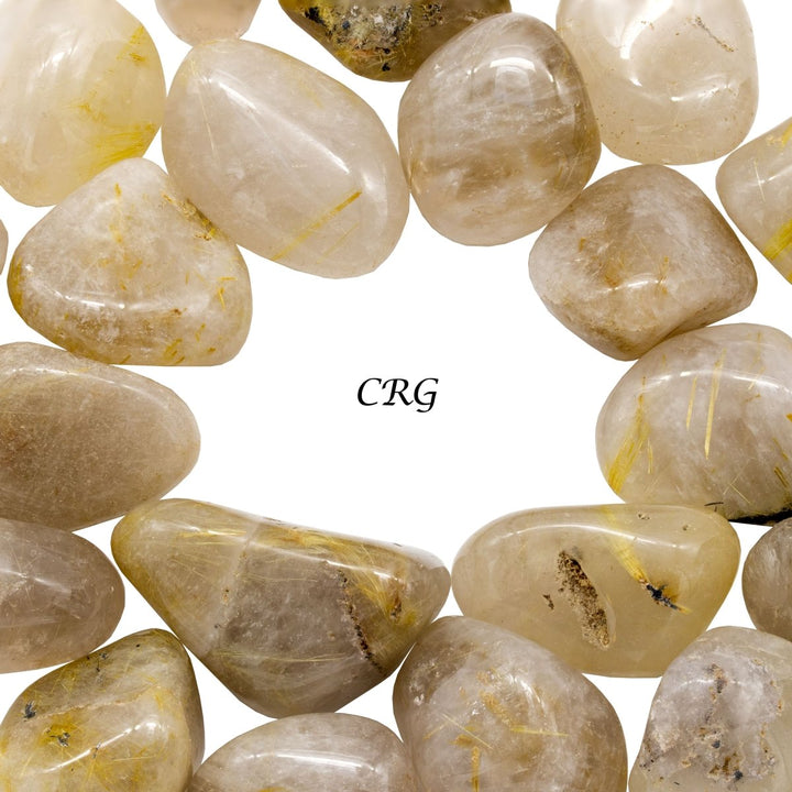 Tumbled Rutilated Quartz / 20 - 40mm AVG - 1 KILO LOTCrystal River Gems
