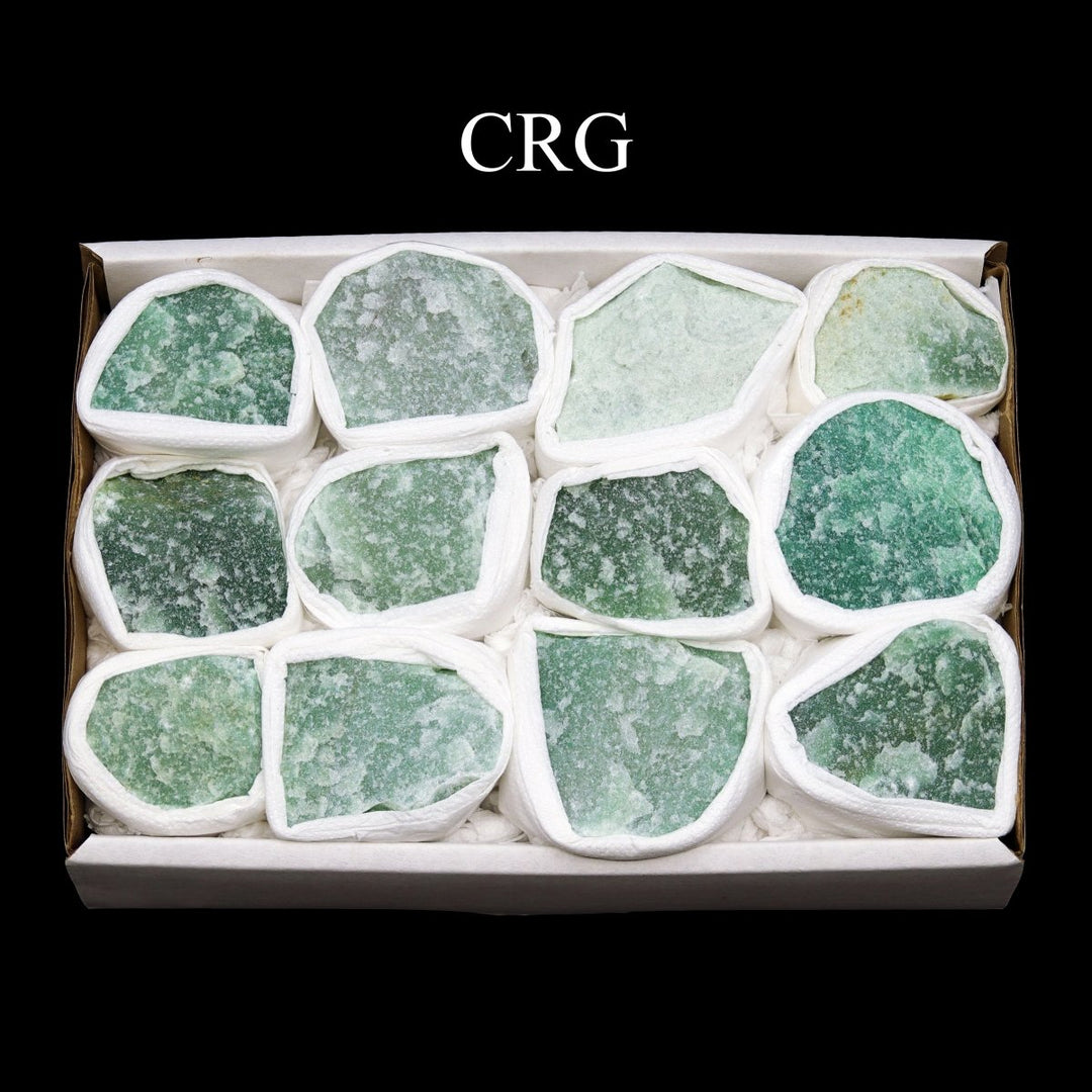 12 Piece Flat - Rough Green Quartz / 1-2" AVG