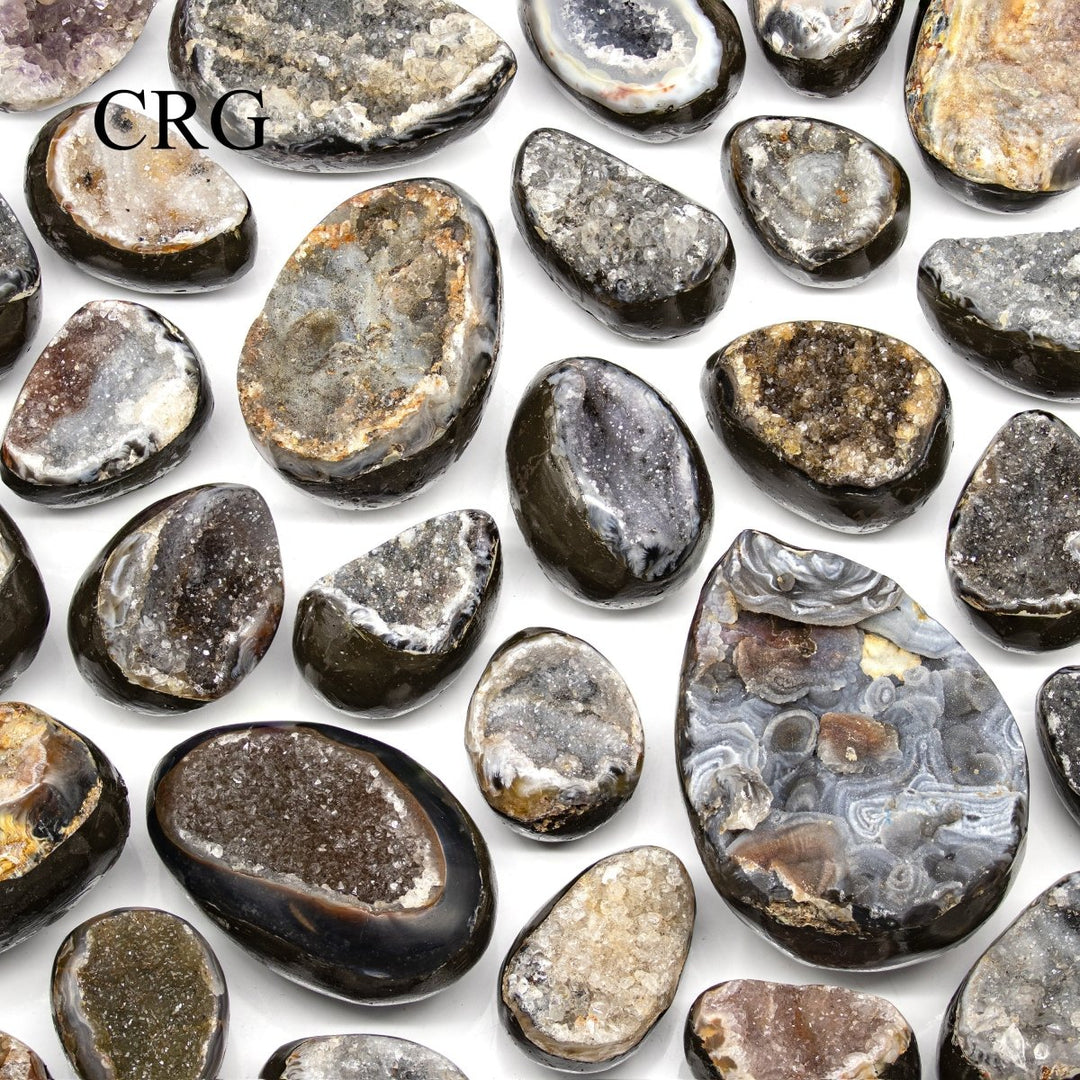 Agate Druzy Eggs (1 Pound) Size 2 to 5 Inches Polished Gemstone LotCrystal River Gems