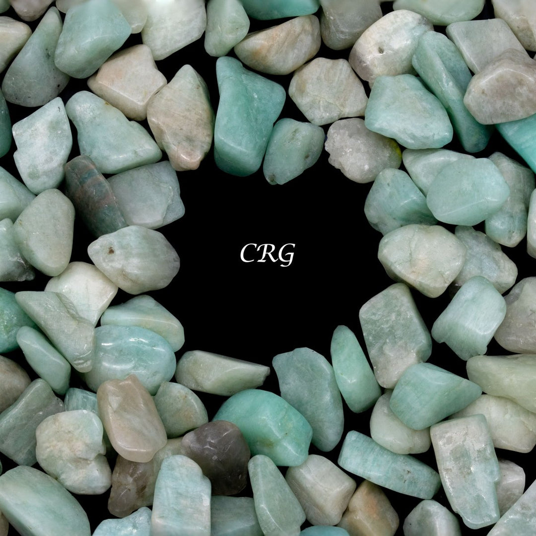 Amazonite Tumbled Pale Chips (1 Pound) Size 5 to 20 mm Tumbled Crystal Wholesale Lot