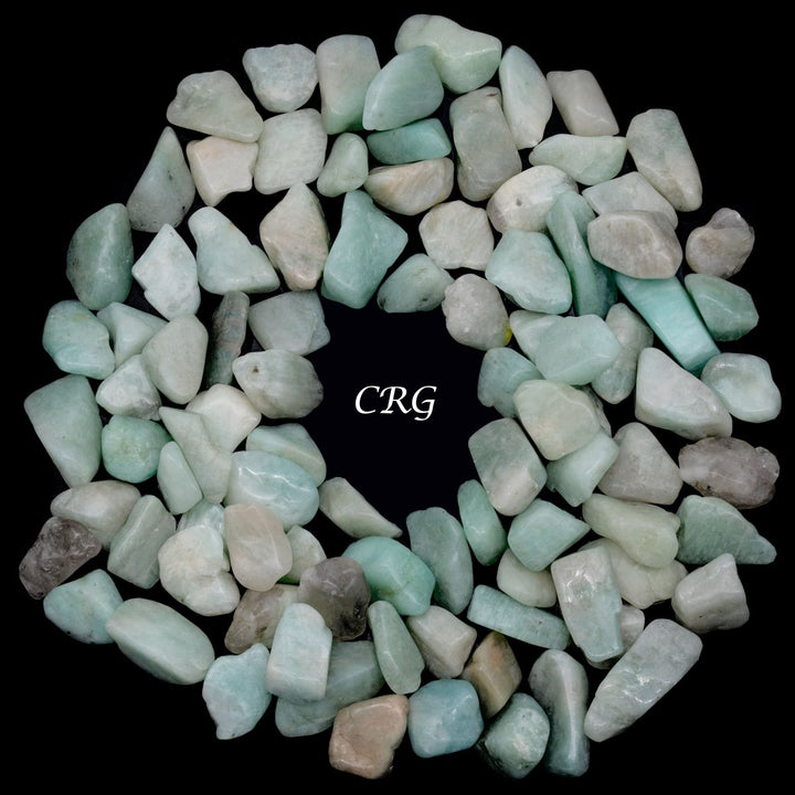 Amazonite Tumbled Pale Chips (1 Pound) Size 5 to 20 mm Tumbled Crystal Wholesale LotCrystal River Gems