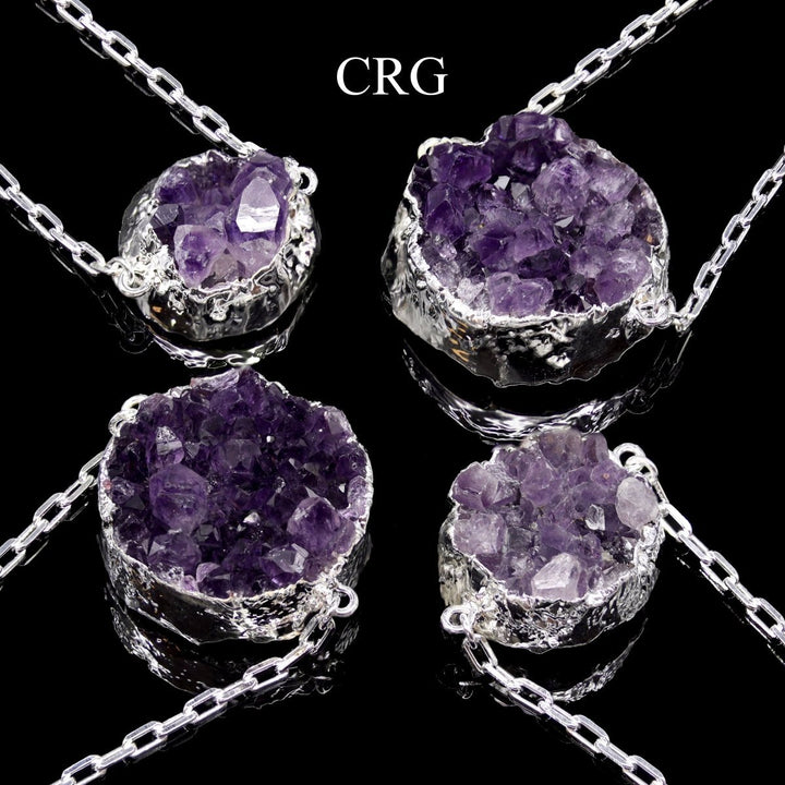 Amethyst Druzy Bracelet with Silver Plating (1 Piece) Size 1.5 Inches Crystal JewelryCrystal River Gems