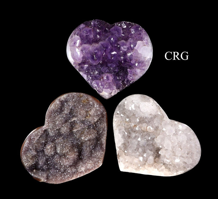 Amethyst Druzy Heart with Polished Edges (4 Kilo Lot) Size 1 to 2 Kilo Polished Edge Crystal Heart with Rough BackCrystal River Gems