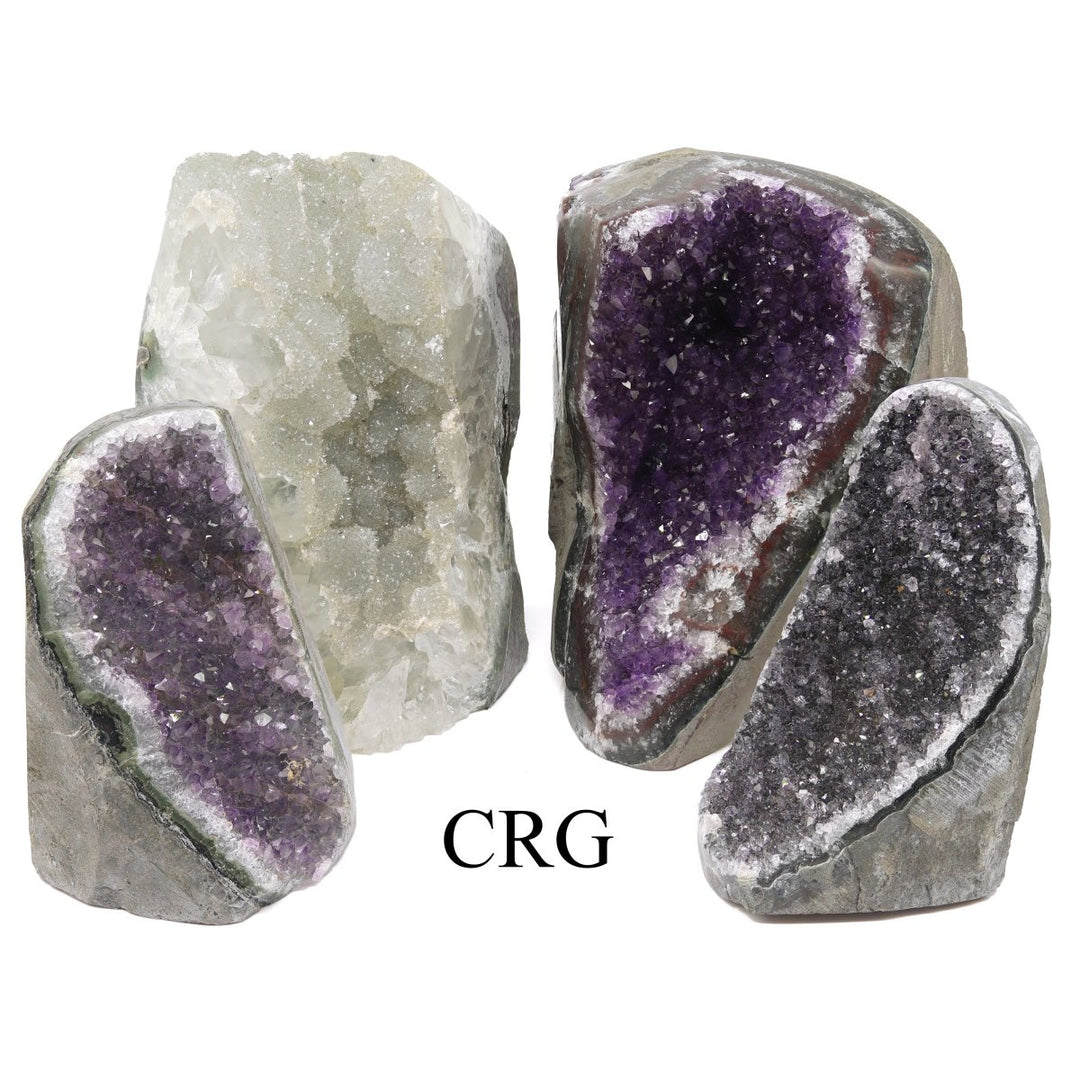 Amethyst Druzy with Polished Edges and Cut Base (1 Piece) Size 3 to 5 Inches Natural Crystal Mineral