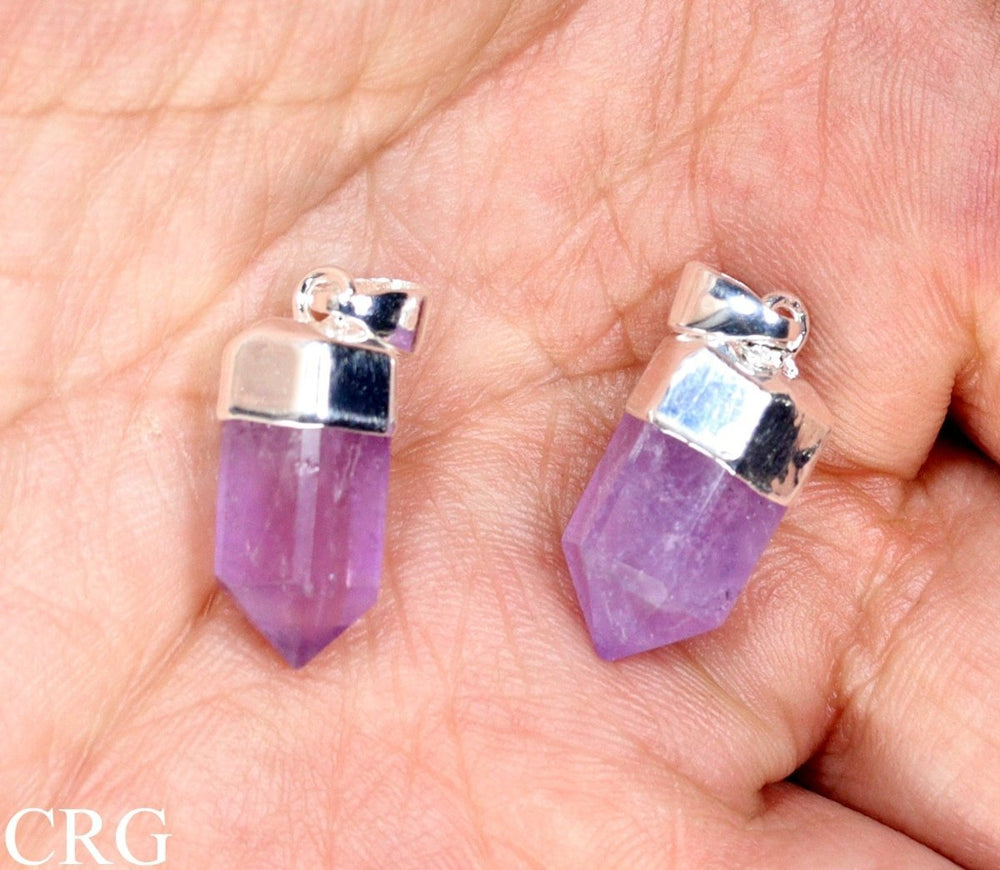 Amethyst Point Pendant (1 Piece) Size 0.5 Inch Small Crystal 6-Sided Jewelry Charm