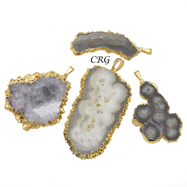 Amethyst Stalactite Pendant with Gold Plating (1 Piece) Size 30 to 50 mm Crystal Jewelry CharmCrystal River Gems