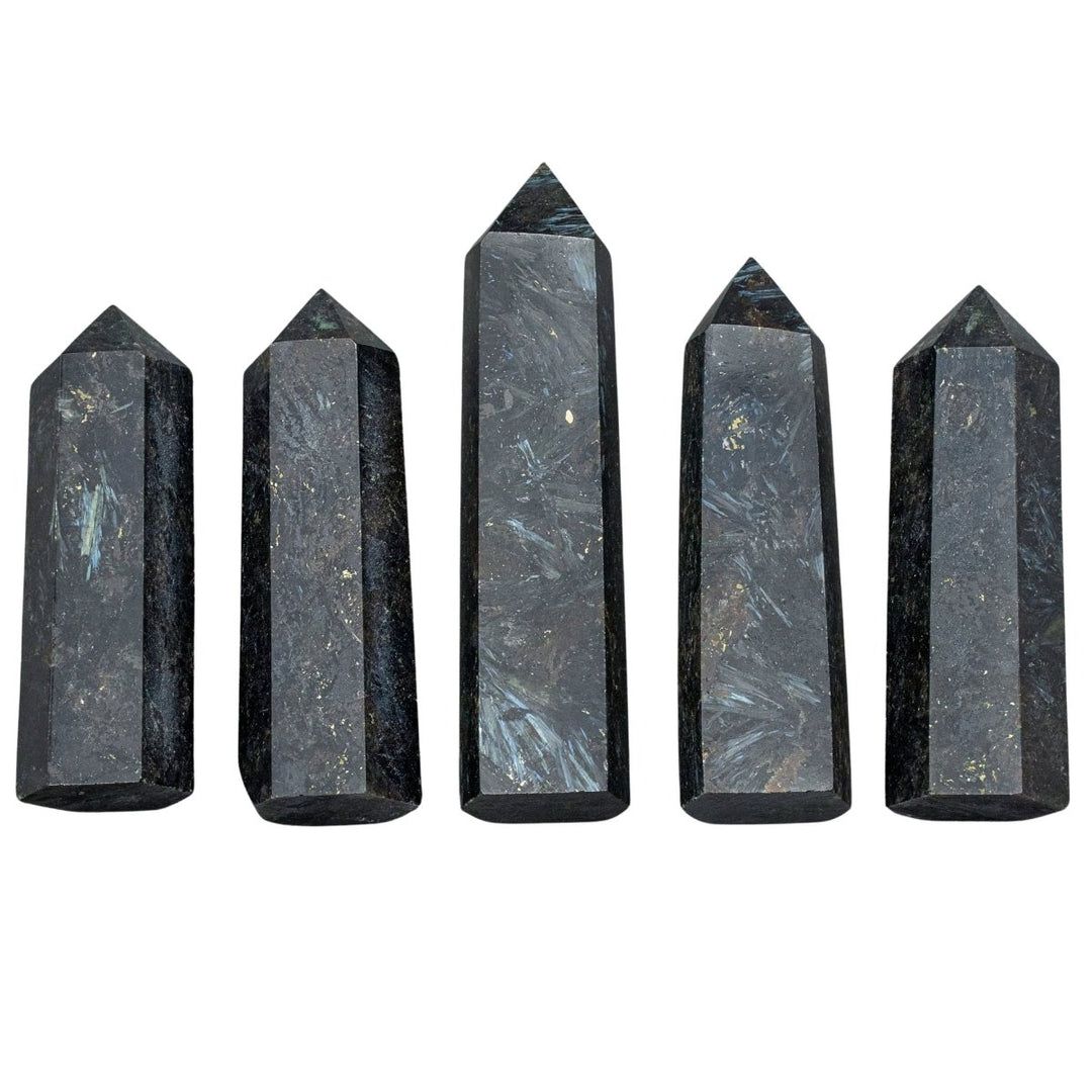 Arfvedsonite Polished Towers (1 Pound) Size 3 to 4 Inches Standing Tower PointsCrystal River Gems