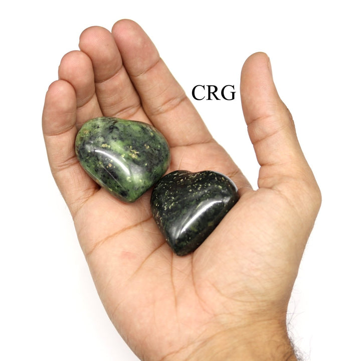 Asterite Serpentine Puffy Heart (1 Piece) Size 30 to 40 mm Crystal Gemstone ShapeCrystal River Gems
