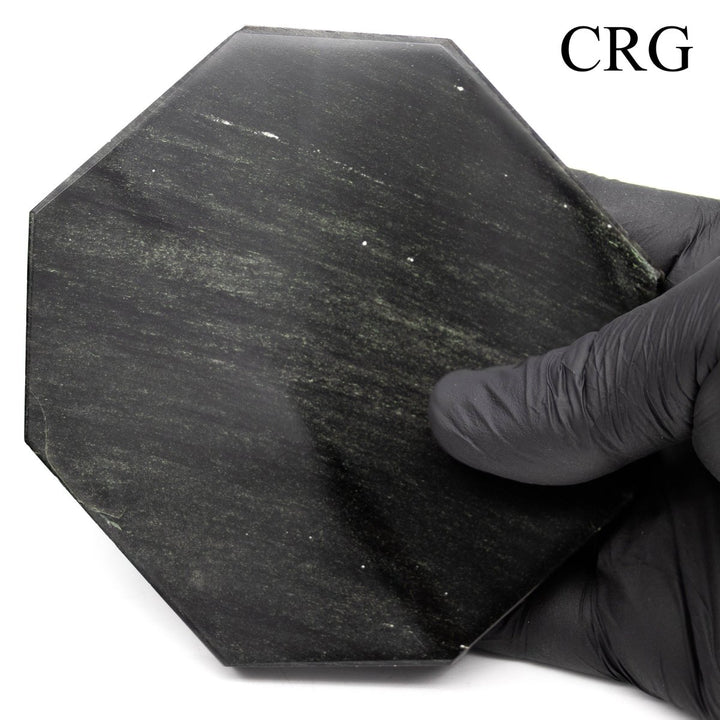Black Obsidian Octagon Coasters (2 Pieces) (3-5 inches)