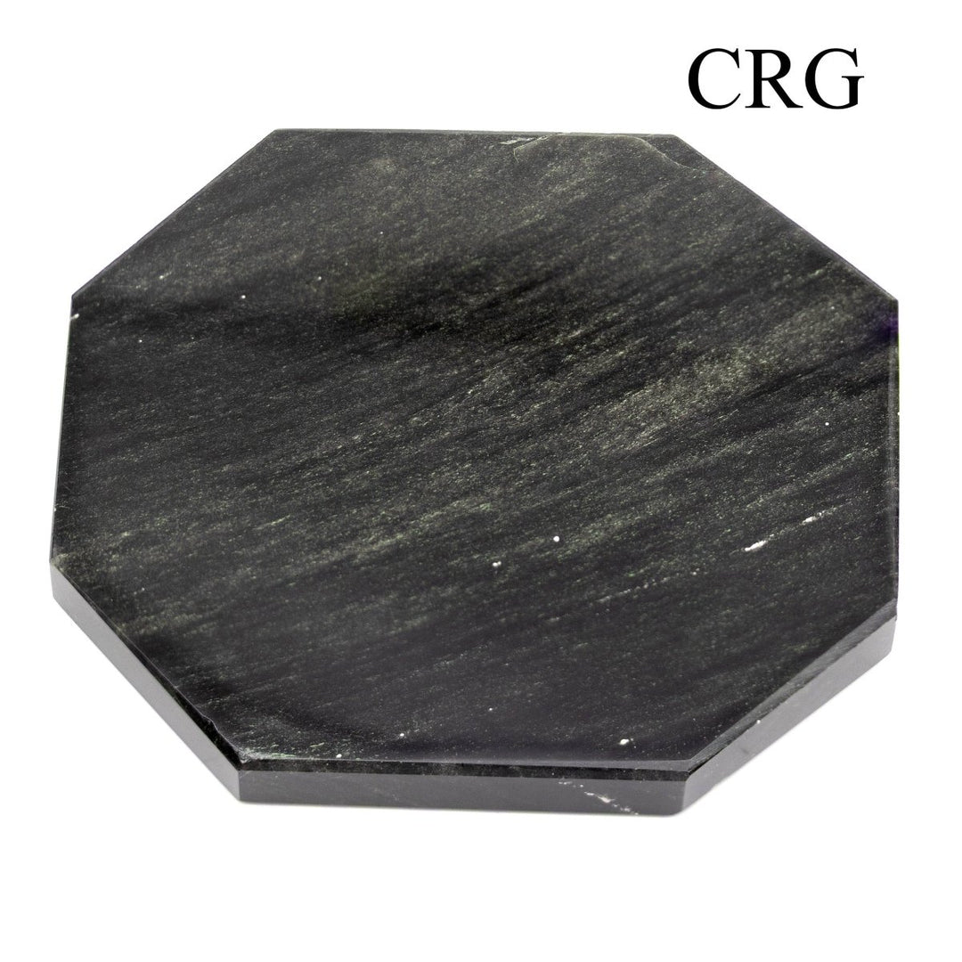 Black Obsidian Octagon Coasters (2 Pieces) (3-5 inches)