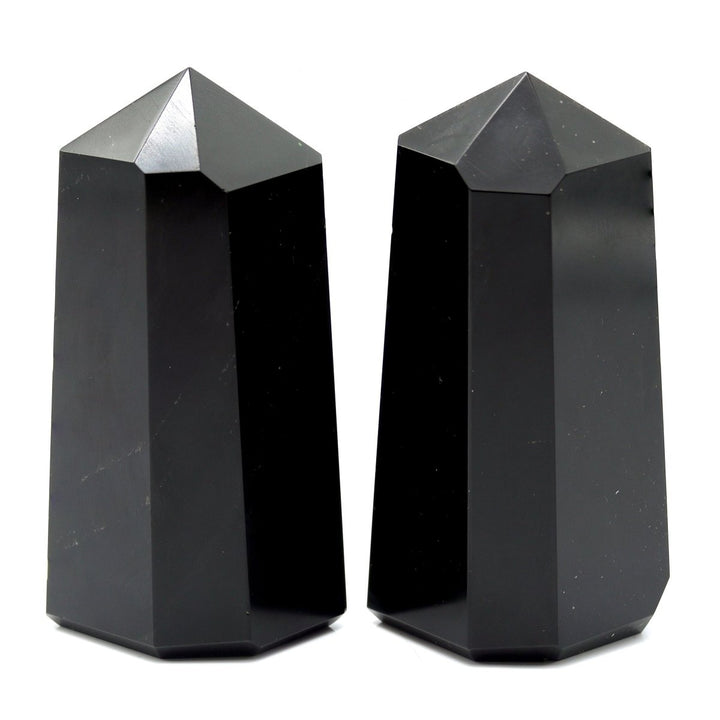 Black Obsidian Point (1 Piece) Size 3 to 5 Inches 6 - Sided Polished Standing Crystal TowerCrystal River Gems