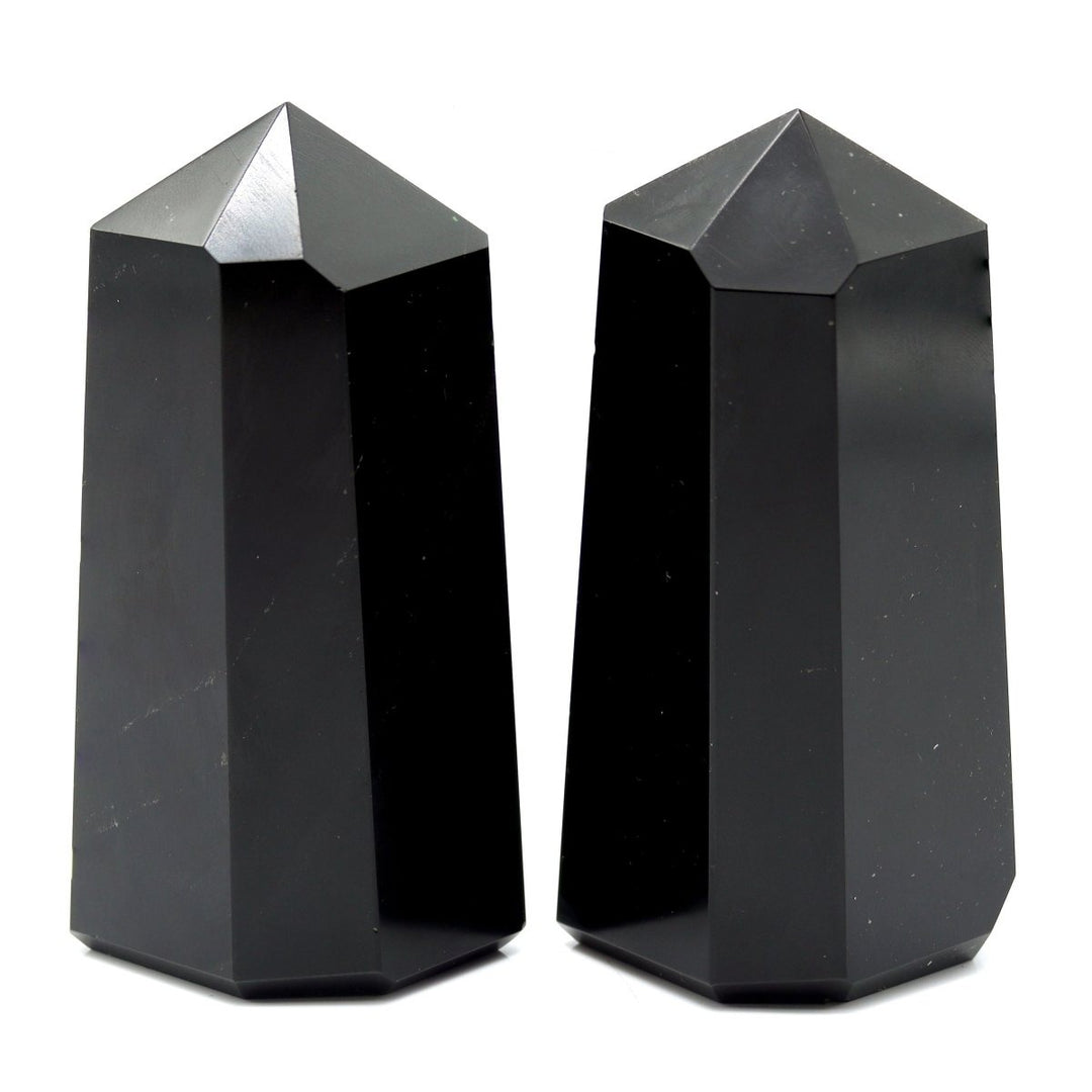 Black Obsidian Point (1 Piece) Size 3 to 5 Inches 6-Sided Polished Standing Crystal Tower
