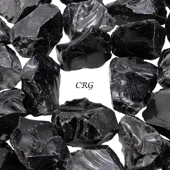 Black Obsidian Rough (Size 1 to 2 Inches) Wholesale Raw Crystals Minerals Gemstones