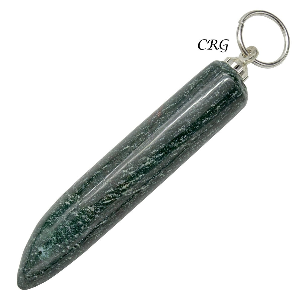 Bloodstone Horn Pendant with Silver Bail (2in) (4Pcs)
