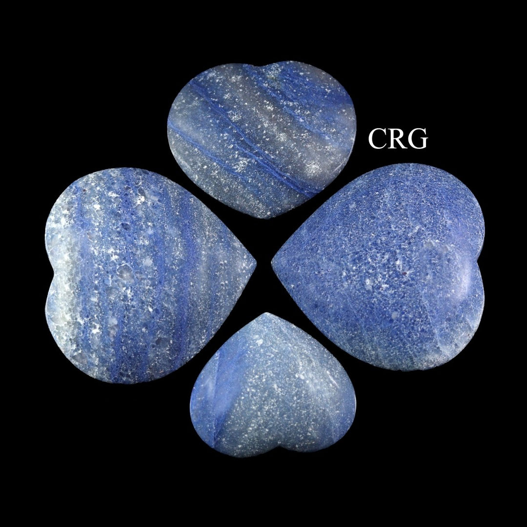 Blue Quartz Puffy Hearts (1 Pound) Size 40 to 70 mm Polished GemstonesCrystal River Gems