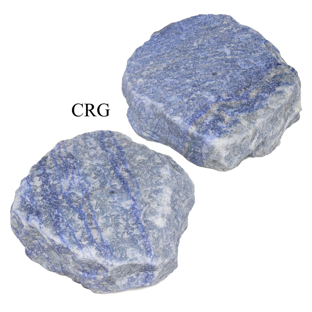 Blue Quartz Rough Incense Holder with Felt Bottom (1 Piece) Size 3 Inches Crystal DecorCrystal River Gems
