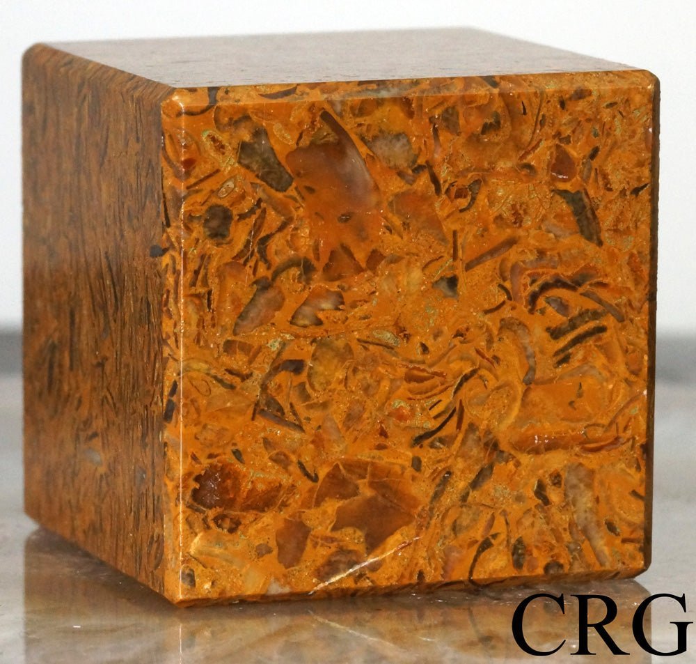 Calligraphy Jasper Cubes (4 Pieces) Size 1.25 Inches Faceted GemstonesCrystal River Gems