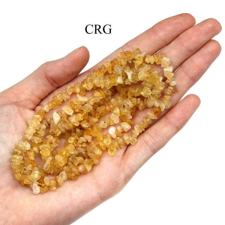 Citrine Strand Chip Necklace (1 Piece) Size 32 Inches Crystal Gemstone JewelryCrystal River Gems