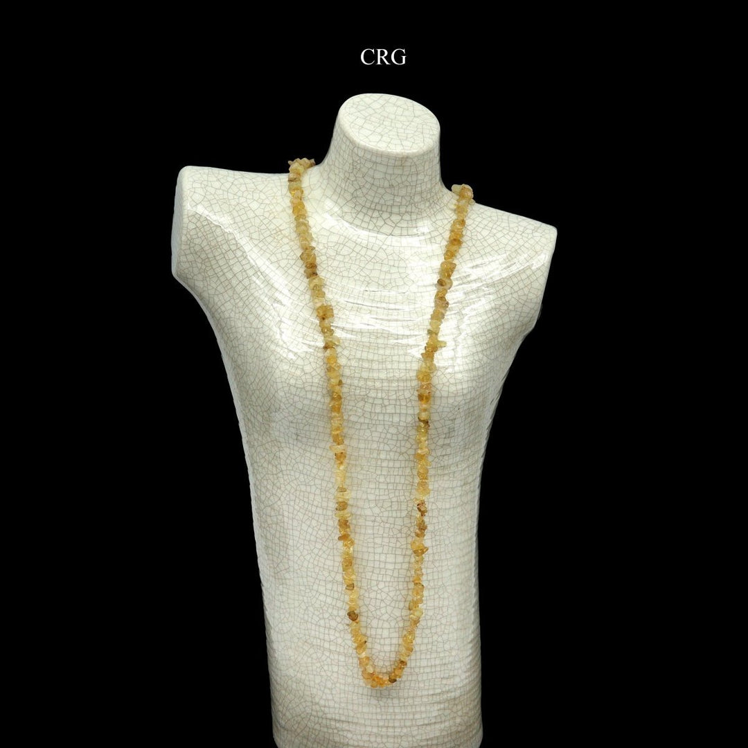 Citrine Strand Chip Necklace (1 Piece) Size 32 Inches Crystal Gemstone JewelryCrystal River Gems
