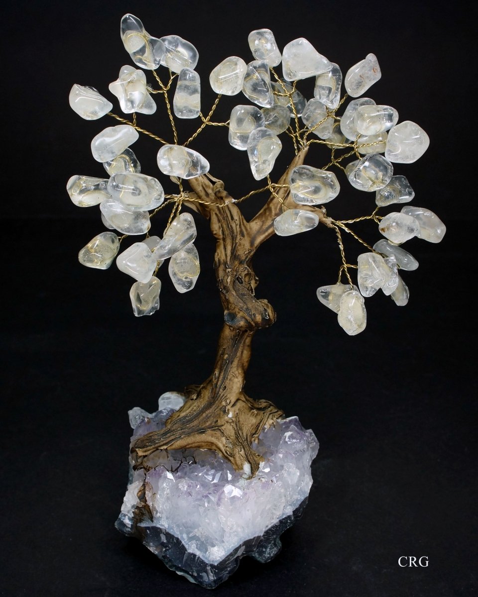 Clear Quartz Tree with Crystal Base (5.5 - 6.5 Inches) (1 Pc) Large Brazilian Crystal Chip TreeCrystal River Gems