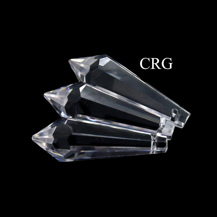 Crystal Pendulum Prism Pendant (1 Piece) Size 1 Inch Clear Jewelry CharmCrystal River Gems