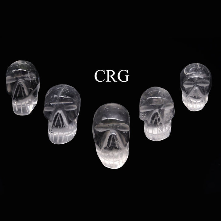 Crystal Quartz Skulls (5 Pieces) Size 30 mm Clear Gemstone CarvingsCrystal River Gems