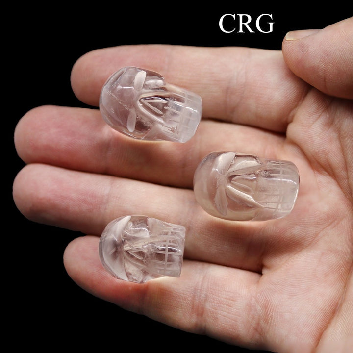 Crystal Quartz Skulls (5 Pieces) Size 30 mm Clear Gemstone Carvings