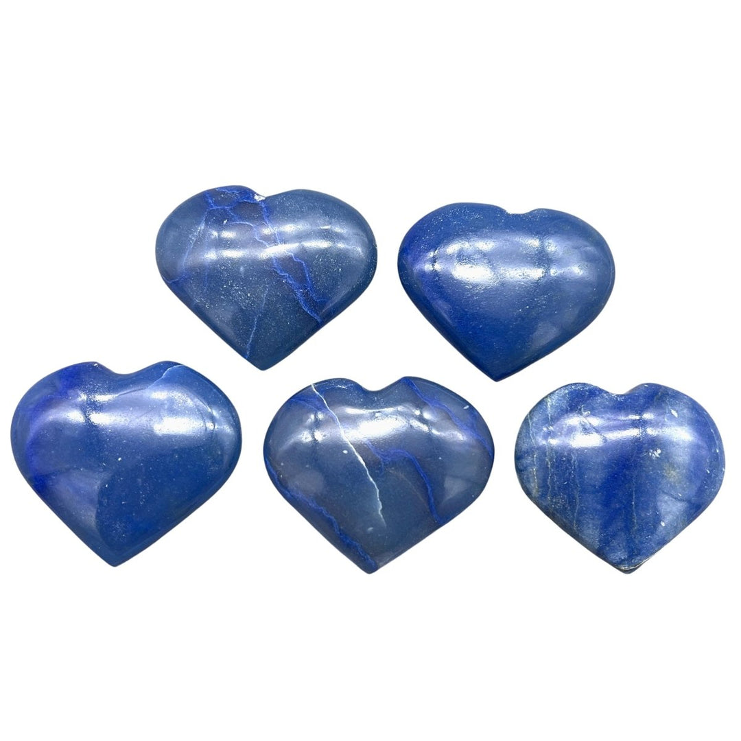 Dumortierite Small Hearts (1.5 to 2.5 Inches) Hand Carved Polished Gemstone DecorCrystal River Gems