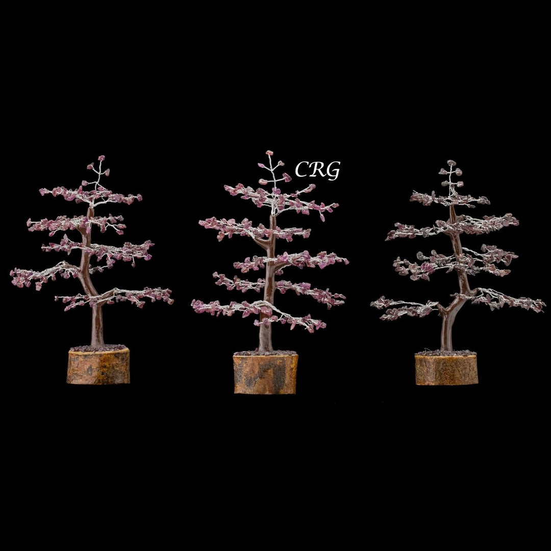 Garnet 300 Chip Tree with Wood Base and Silver Wire (1 Piece) Size 9 Inches Crystal Gemstone TreeCrystal River Gems