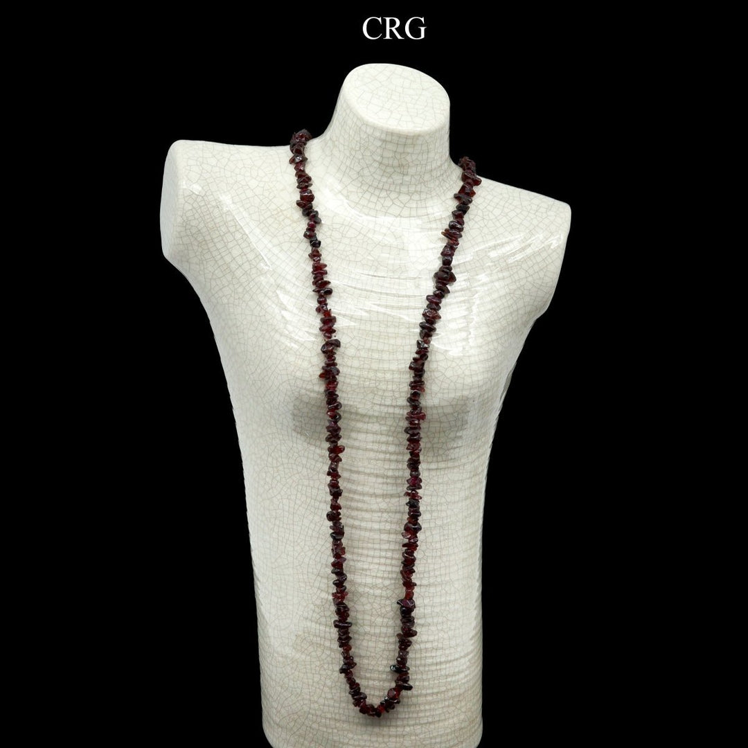 Garnet Strand Chip Necklace (1 Piece) Size 32 Inches Crystal JewelryCrystal River Gems