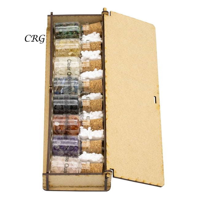 Gemstone Chips Bottle Box (8 Pieces) Size 1 Inch Crystal Chip Assortment