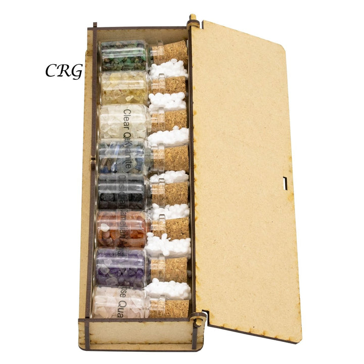 Gemstone Chips Bottle Box (8 Pieces) Size 1 Inch Crystal Chip AssortmentCrystal River Gems