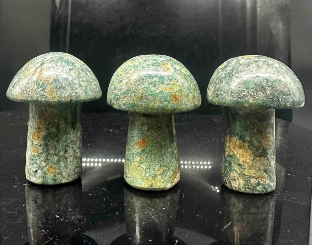 Green Aventurine Mushrooms / 1.5 - 3.5" AVG - 1 KILO LOTCrystal River Gems