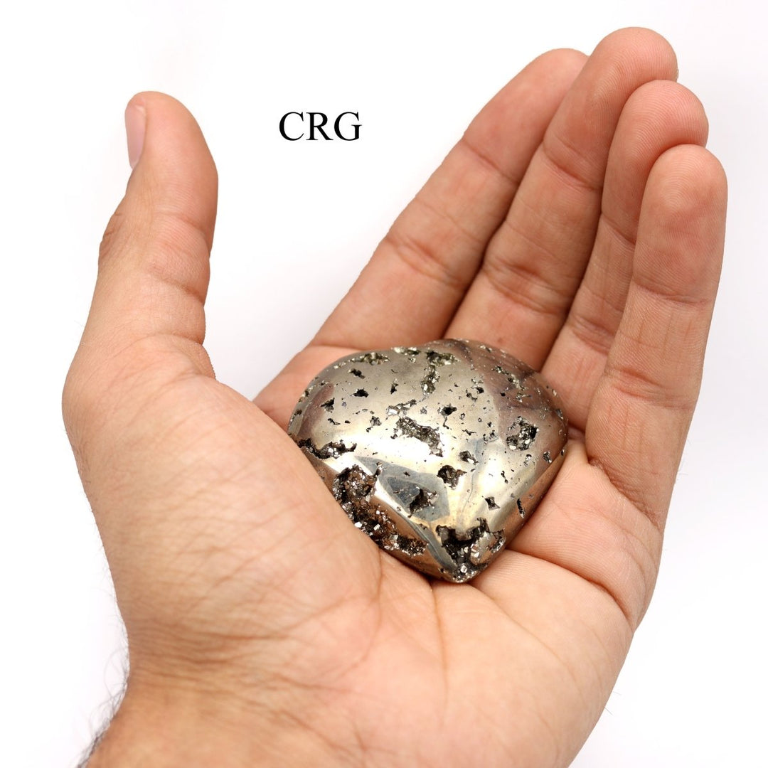 Iron Pyrite Fool's Gold Heart (1 Piece) Size 50 to 60 mm Crystal Gemstone ShapeCrystal River Gems