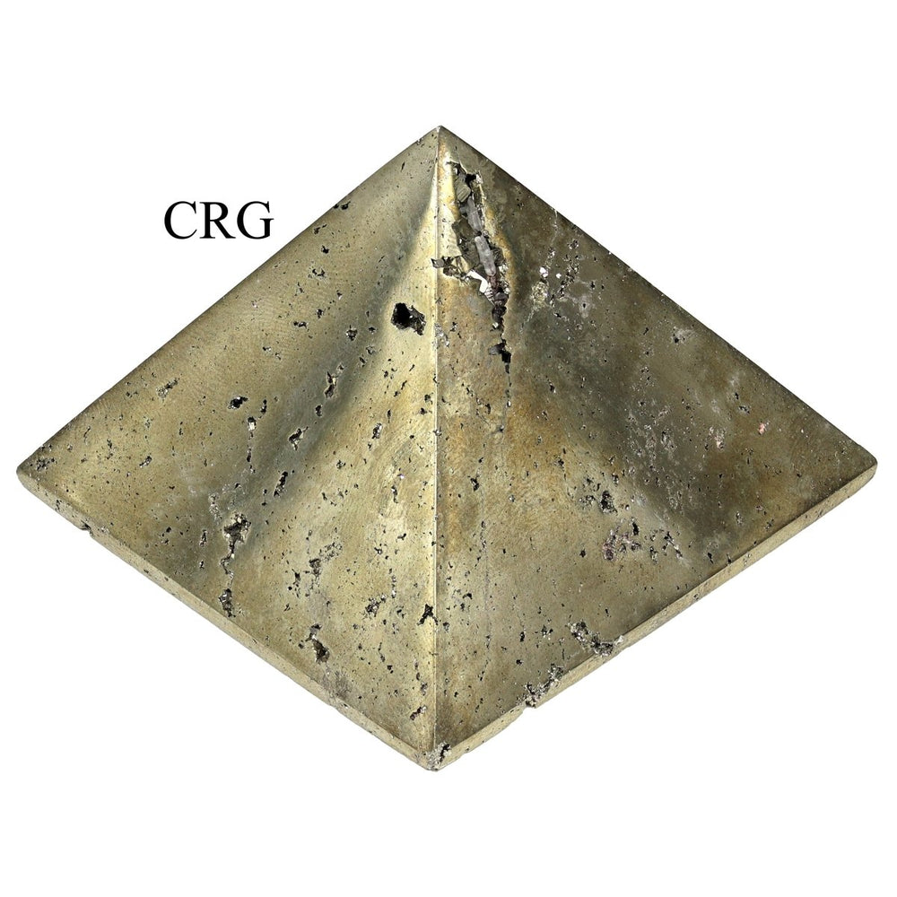 Iron Pyrite Fool's Gold Pyramid (1 Piece) Size 65 to 75 mm Crystal Gemstone DecorCrystal River Gems
