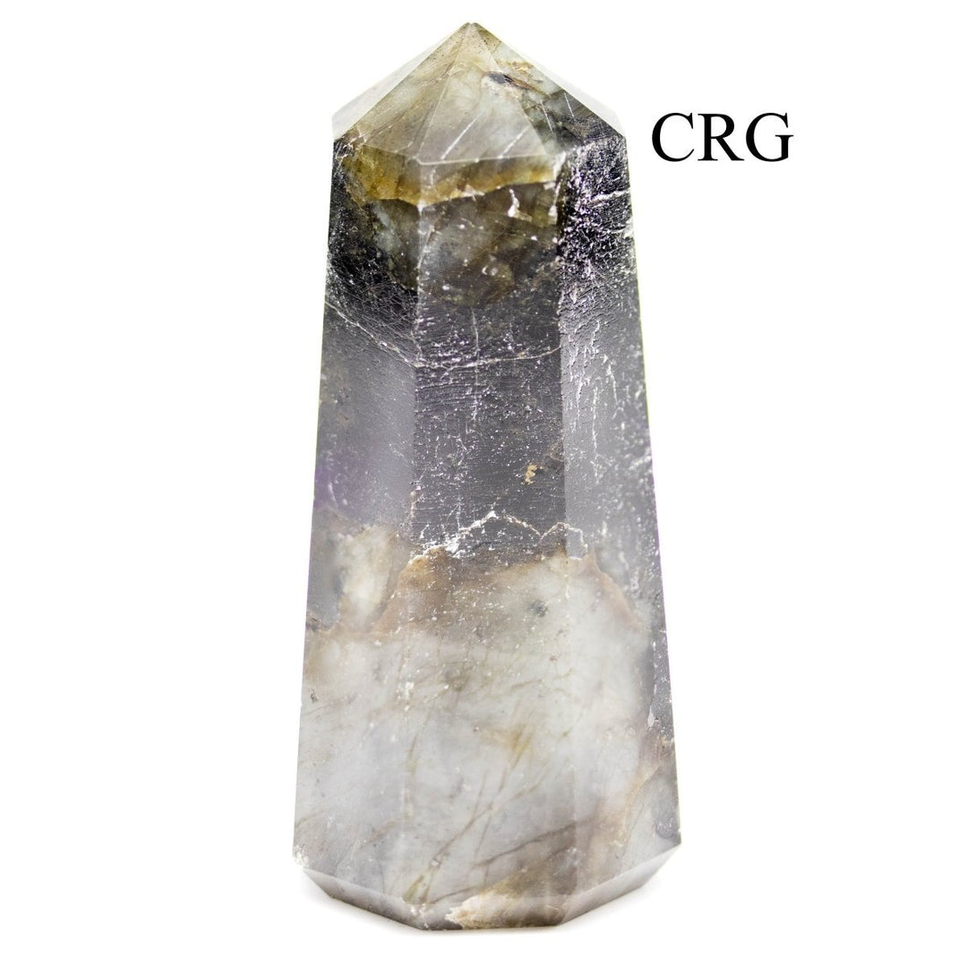 Labradorite Point (2.5 Inches) (1 Pc) Thick 8-Sided Faceted Standing Crystal Tower