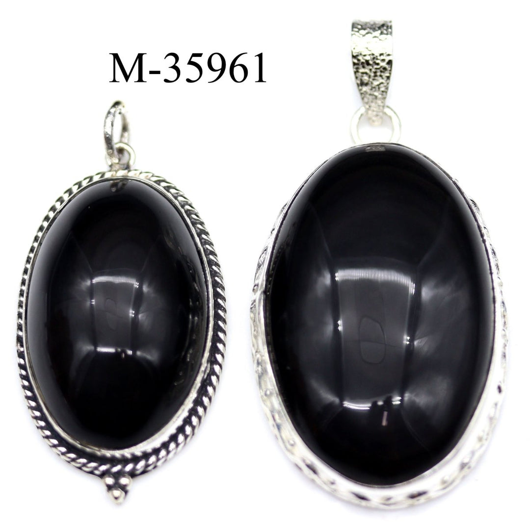 M - 35961 - 925 Sterling Silver Rainbow Obsidian Pendants / 26gCrystal River Gems
