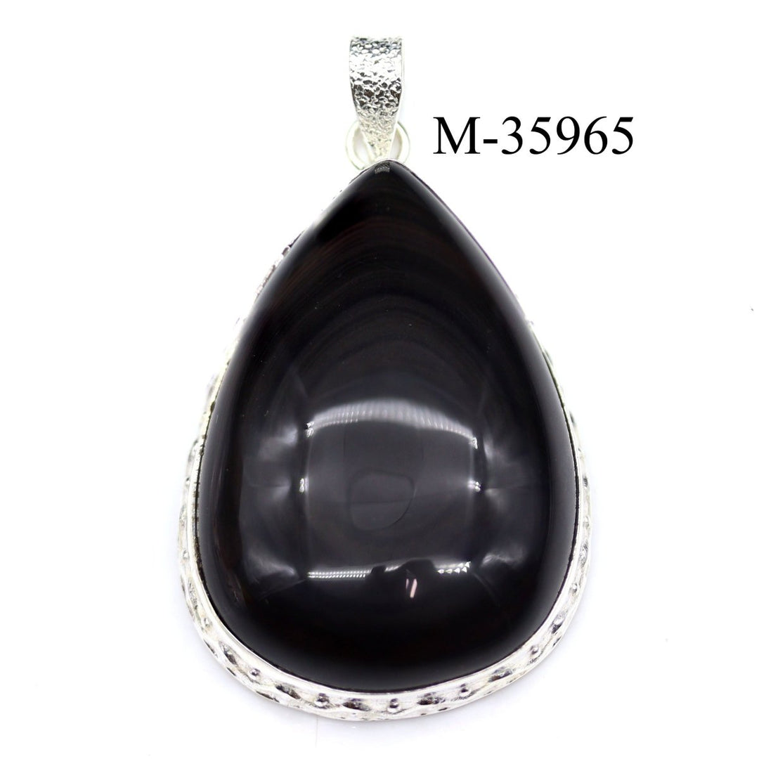 M - 35965 - 925 Sterling Silver Rainbow Obsidian Pendants / 28gCrystal River Gems