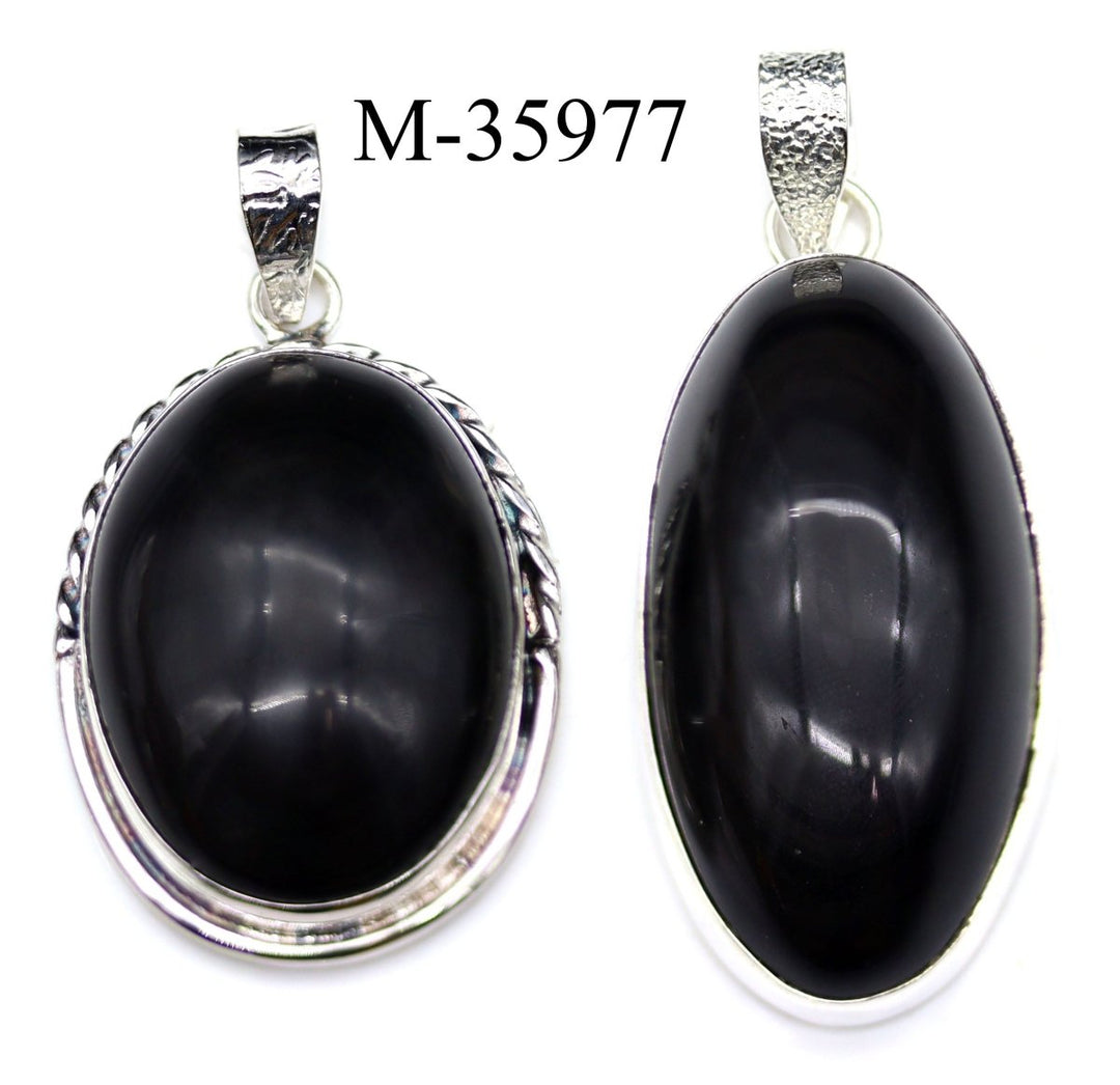 M - 35977 - 925 Sterling Silver Rainbow Obsidian Pendants / 28gCrystal River Gems