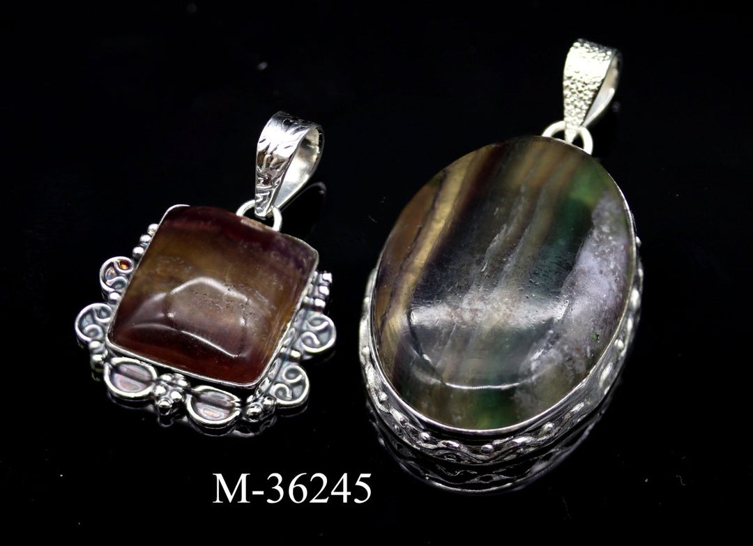 M - 36245 - 925 Sterling Silver Rainbow Fluorite Jewelry / 26gCrystal River Gems