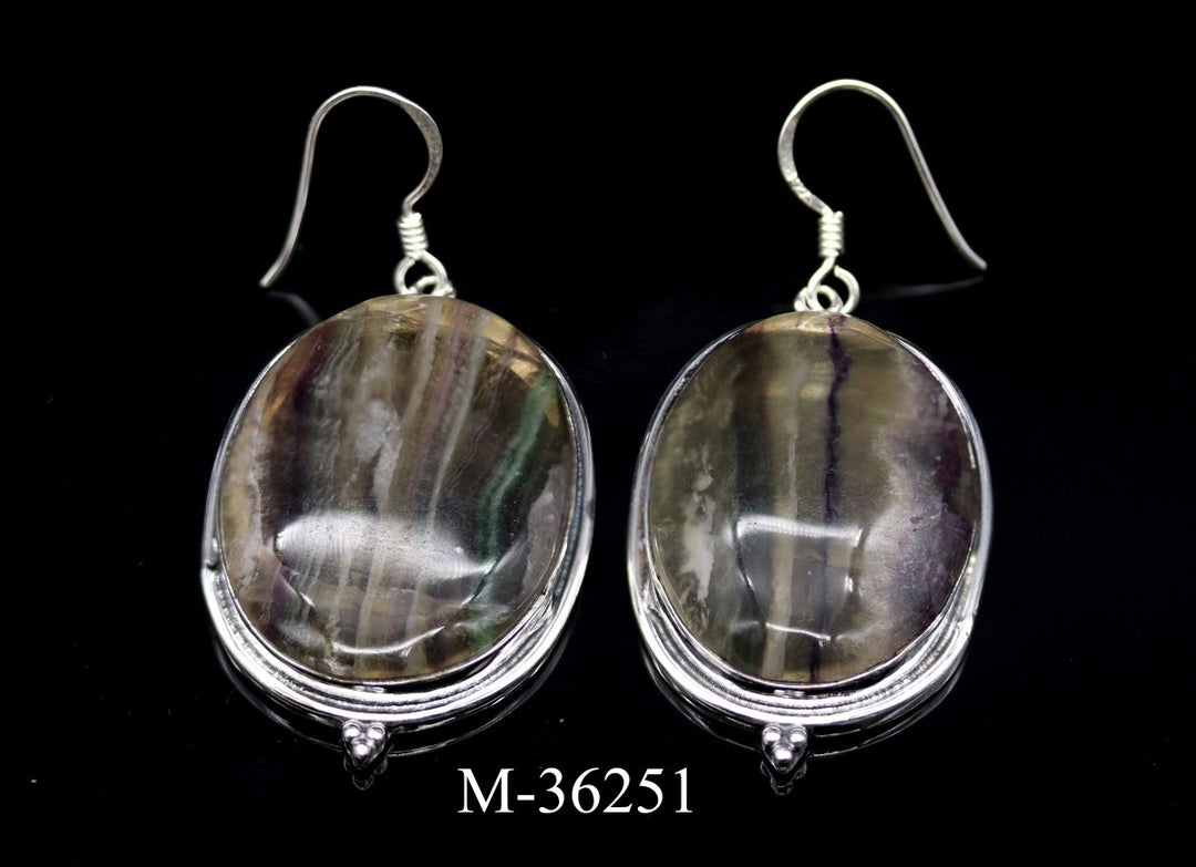 M-36251 - 925 Sterling Silver Rainbow Fluorite Jewelry / 24.3g