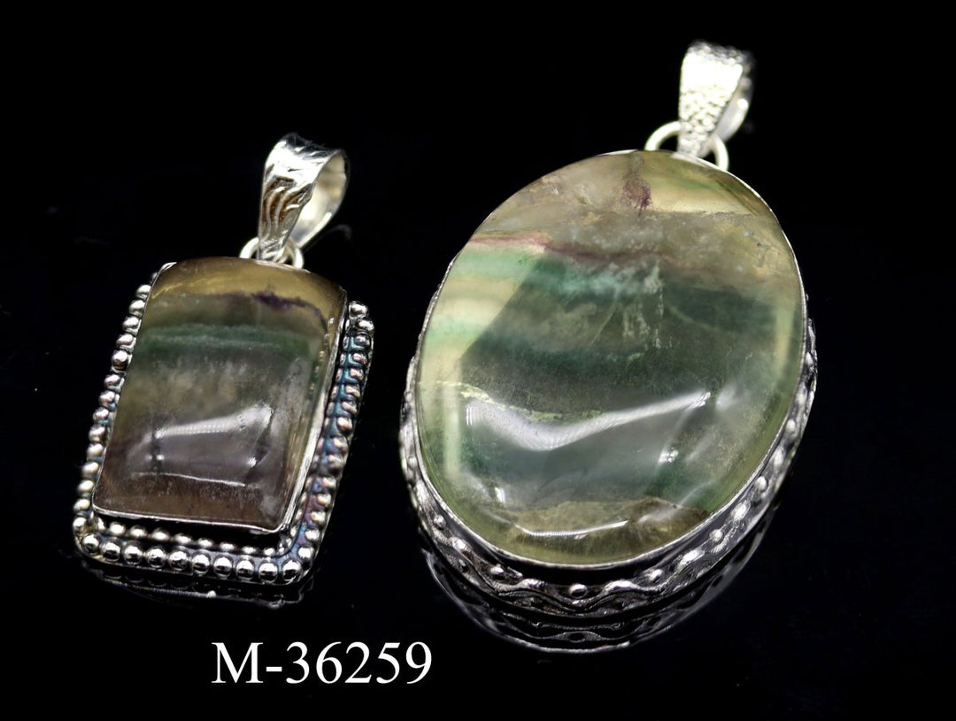 M-36259 - 925 Sterling Silver Rainbow Fluorite Jewelry / 29g