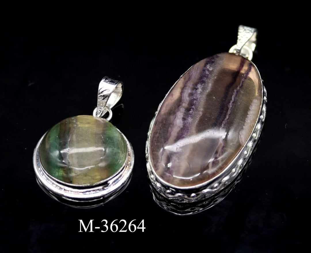 M-36264 - 925 Sterling Silver Rainbow Fluorite Jewelry / 28.8g