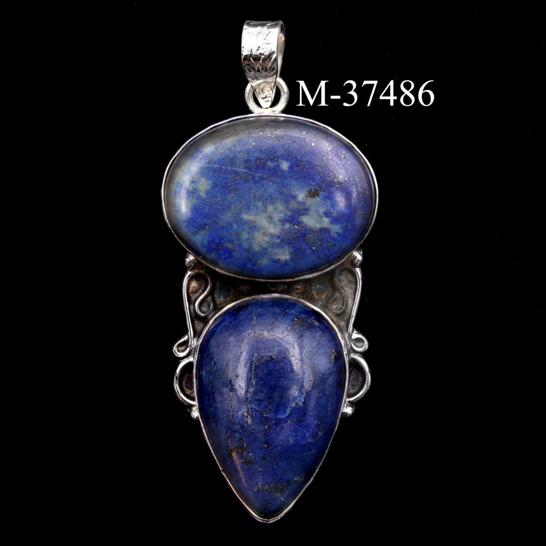 M - 37486 - Lapis Lazuli 925 Sterling Silver PendantCrystal River Gems