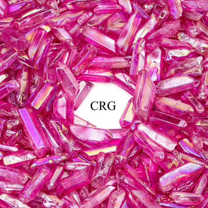 Magenta Aura Quartz Points (1 Pound) Size 1 to 2 Inches Small Polished Faceted Crystal PointsCrystal River Gems
