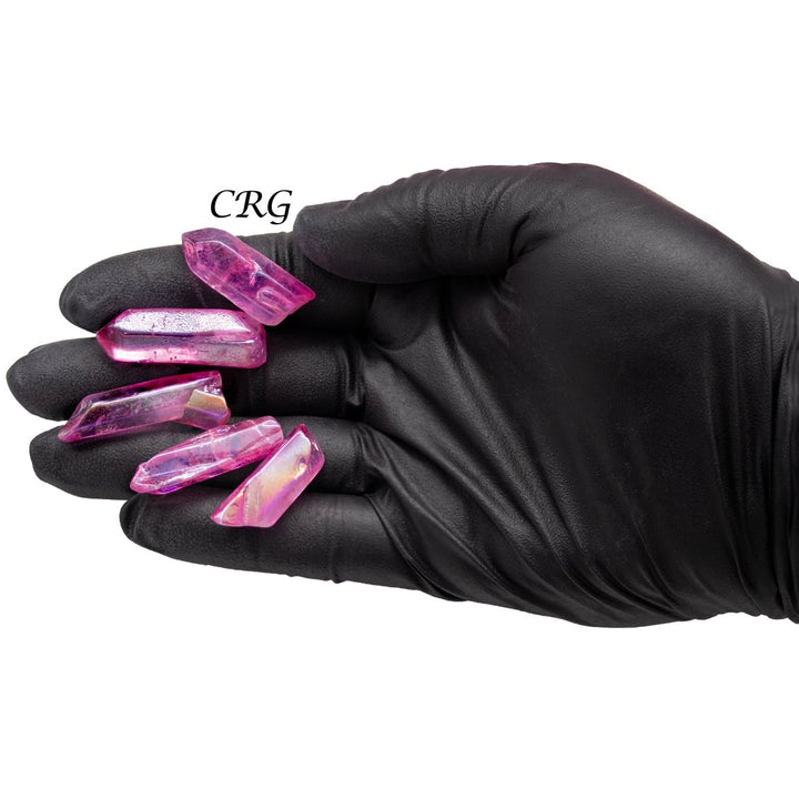 Magenta Aura Quartz Points (1 Pound) Size 1 to 2 Inches Small Polished Faceted Crystal PointsCrystal River Gems