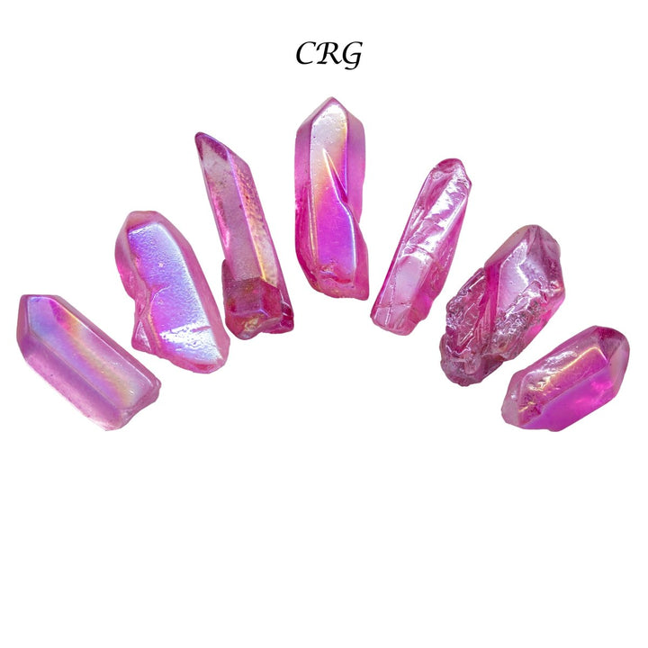 Magenta Aura Quartz Points (1 Pound) Size 1 to 2 Inches Small Polished Faceted Crystal PointsCrystal River Gems