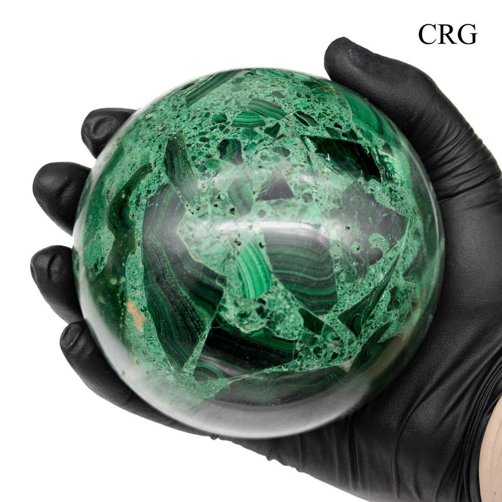 Malachite Sphere (1 Piece) Size 9 to 10 cm Crystal Gemstone BallCrystal River Gems