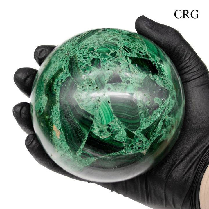 Malachite Sphere (1 Piece) Size 9 to 10 cm Crystal Gemstone BallCrystal River Gems