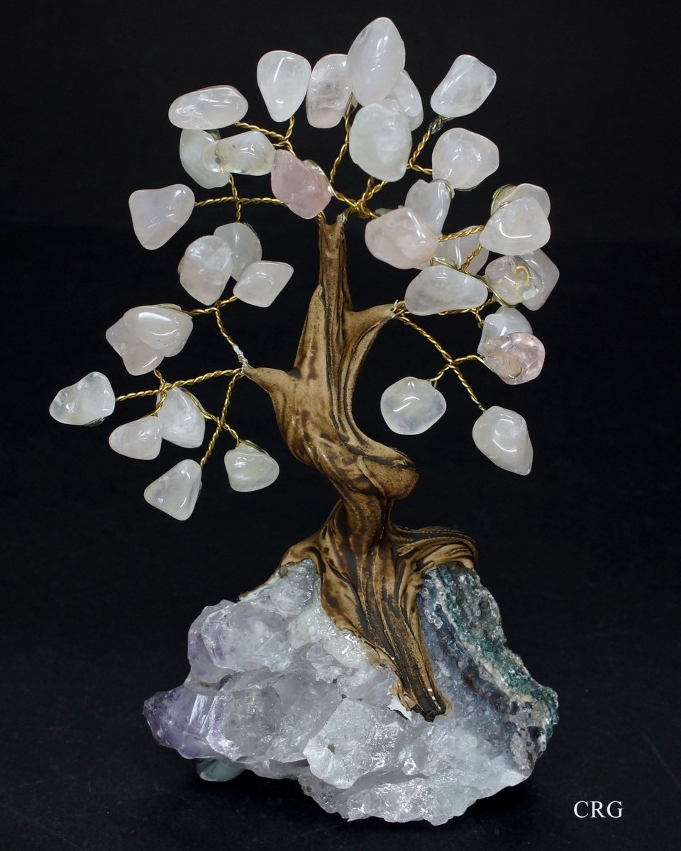 Medium Brazilian Rose Quartz Tree w/Crystal Base (4.5" - 5.5")Crystal River Gems